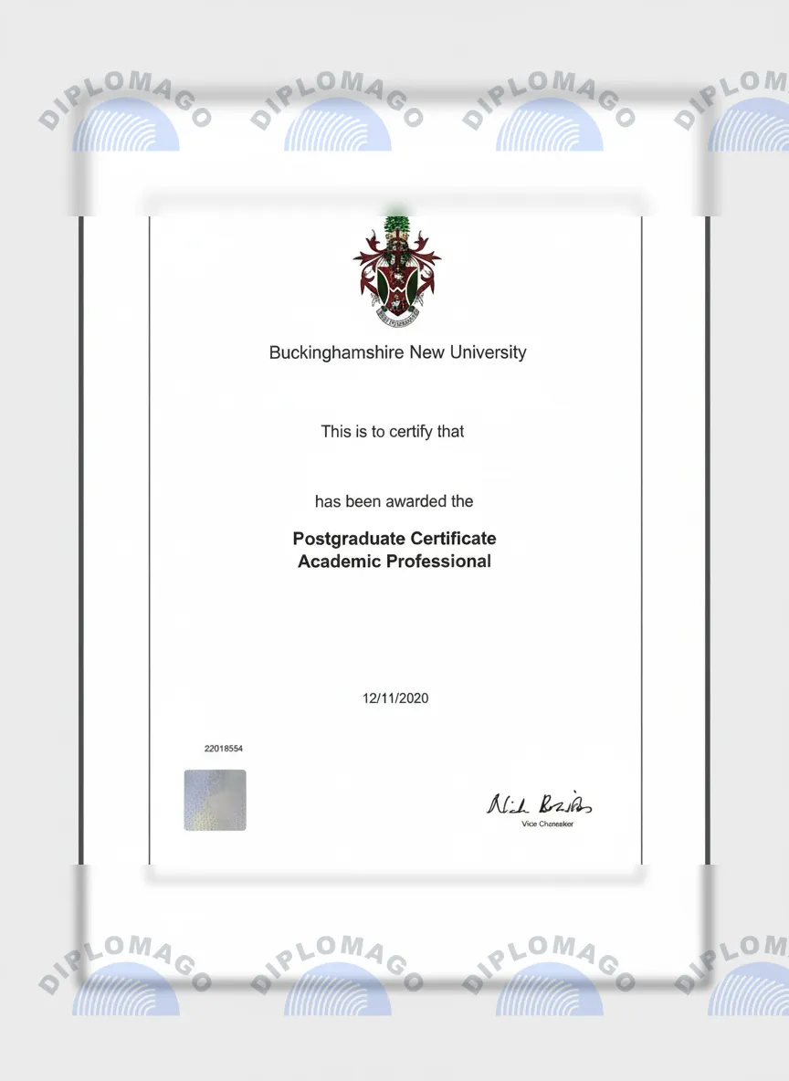 英国白金汉郡新大学证书