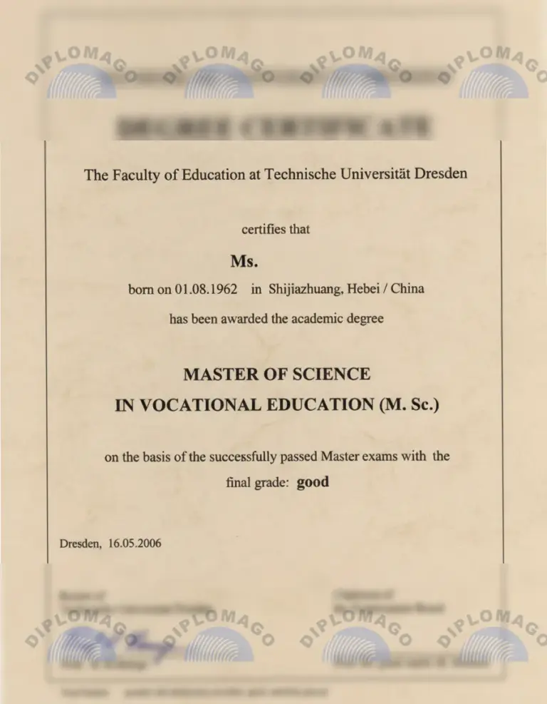 德国德累斯顿工业大学文凭毕业证