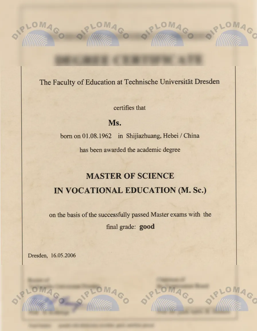 德国德累斯顿工业大学文凭毕业证