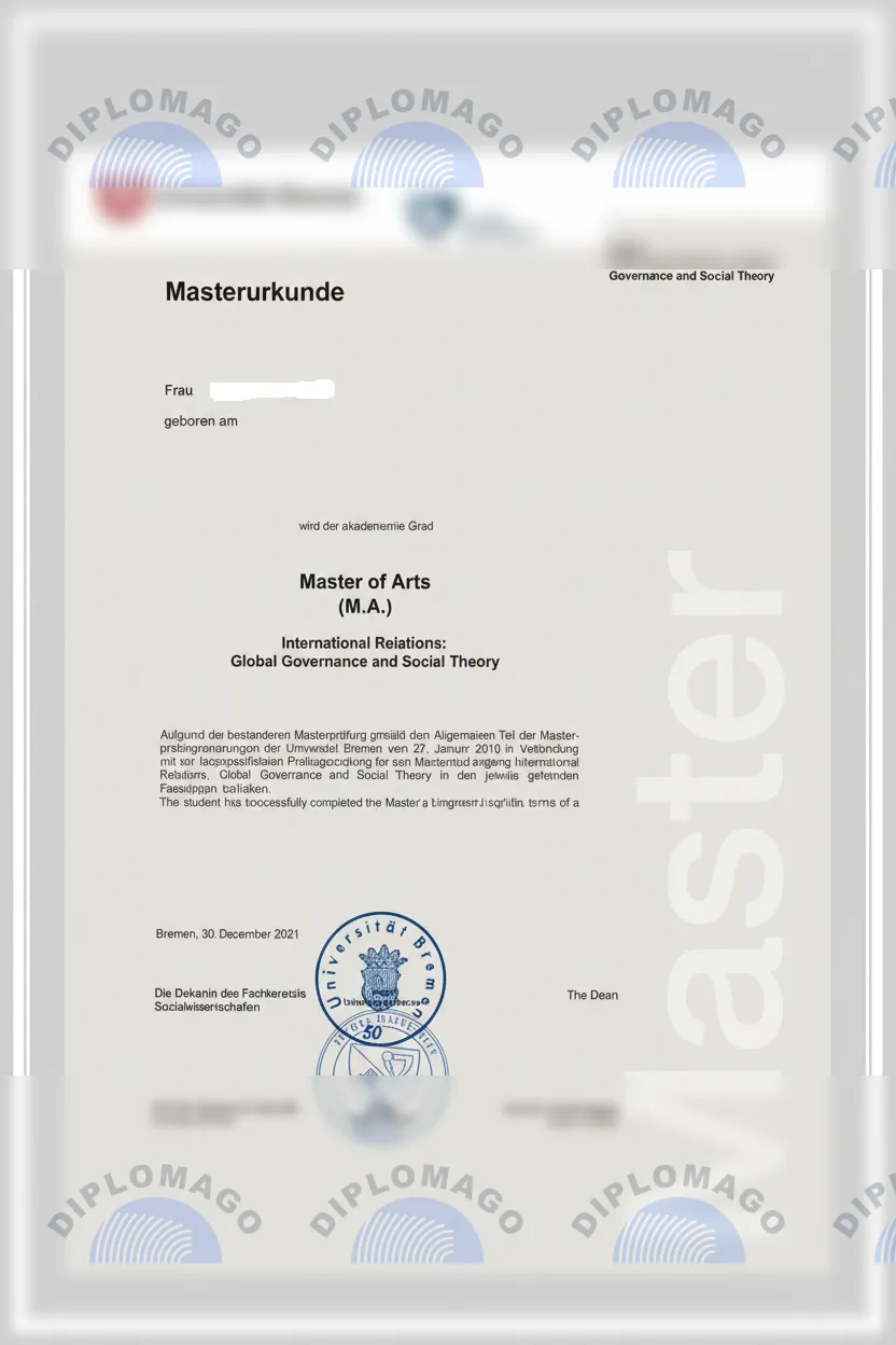 德国灰白侧排国际治理学习纪念证书样式