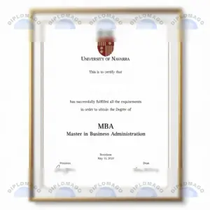 纳瓦拉大学毕业证文凭学位证书历年参考模板制作样式