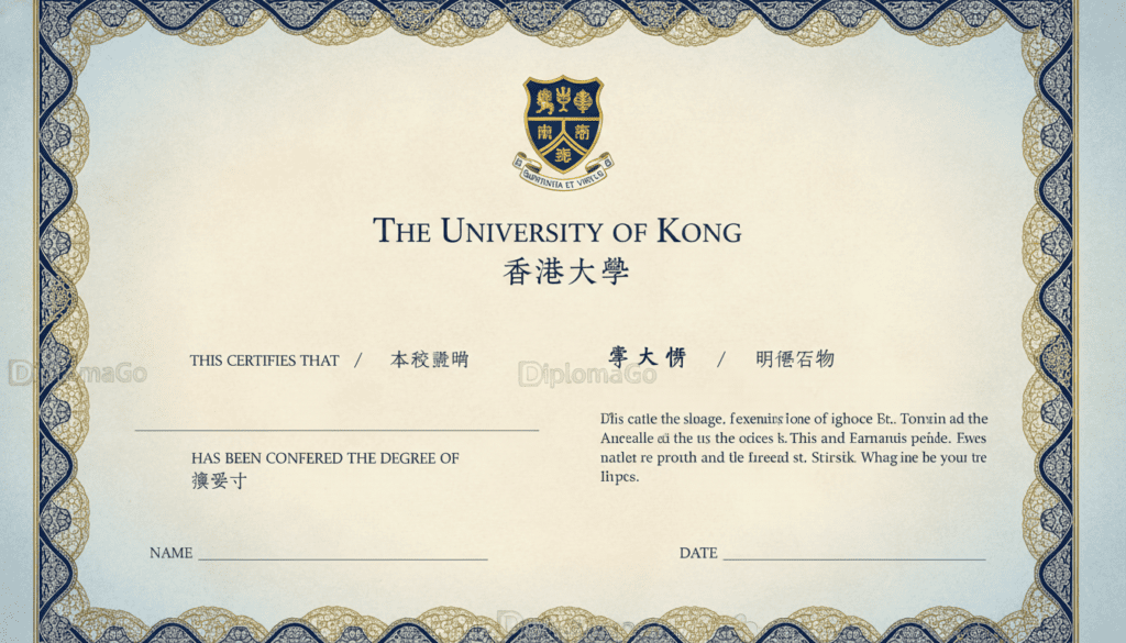 香港大学证书模板