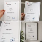 德国极简化学学习纪念证书手持与黑框展示